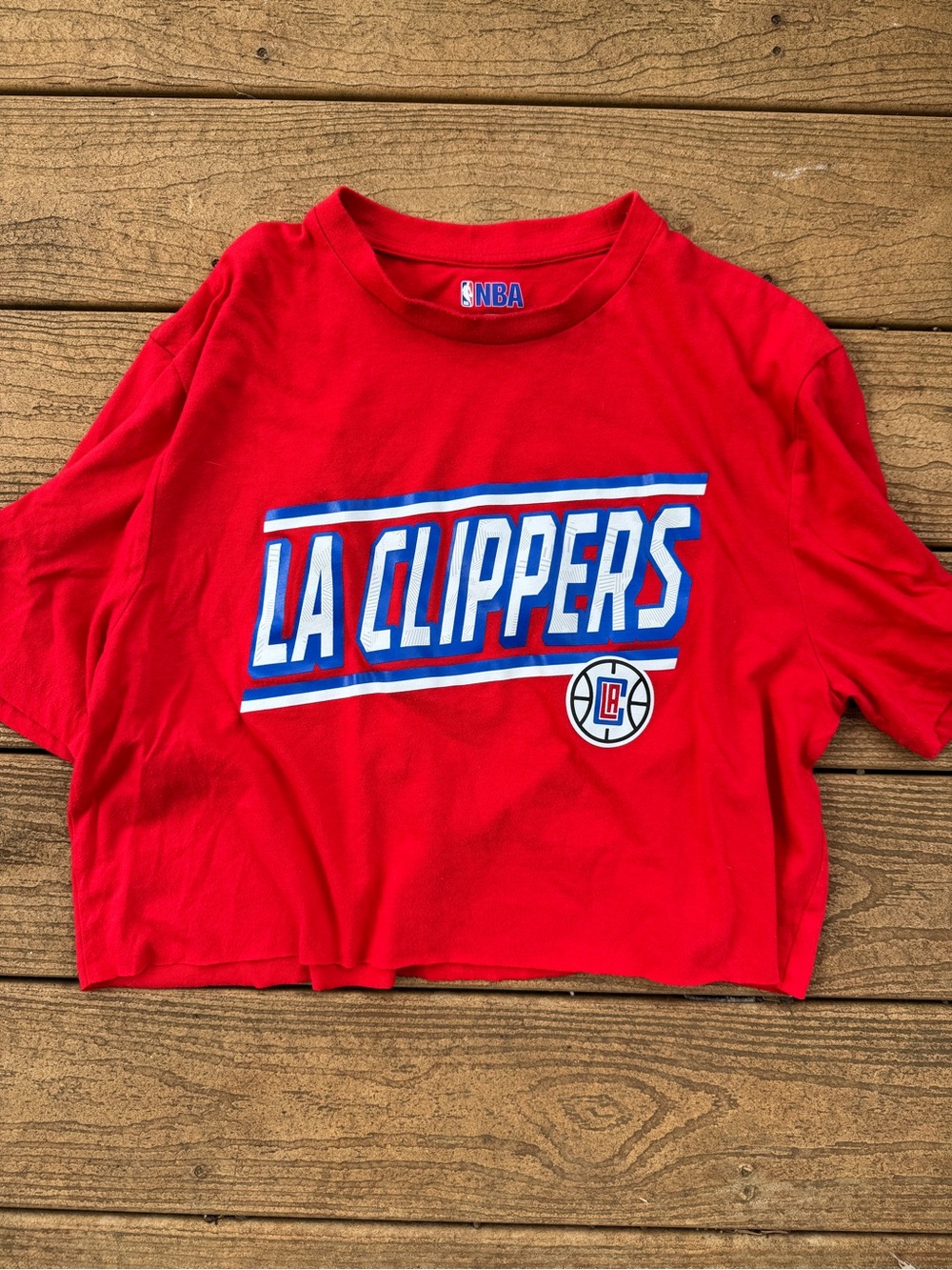 NBA LA Clippers Red Graphic Crop Tee Large